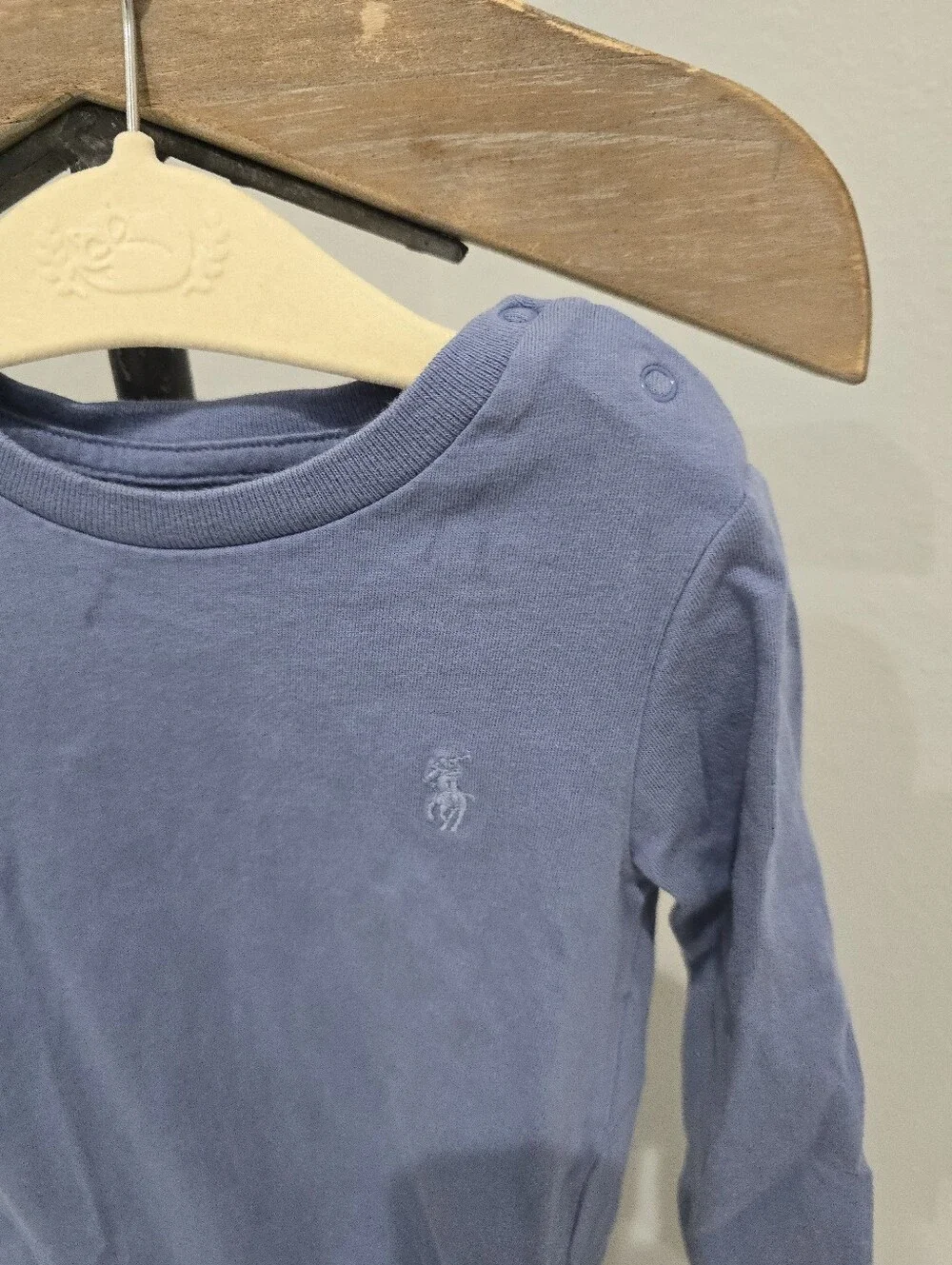 Ralph Lauren Long-Sleeve Green and Blue Baby Bodysuit Set 2 Set